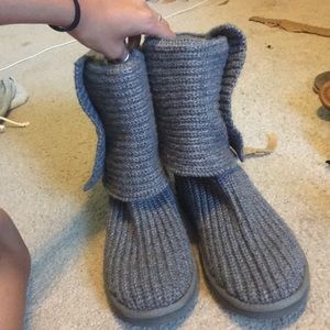 Gray Knit UGG boot